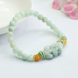 Burmese Jade Pixiu Bracelets Chinese Gemstone Charms Bead Natural Jadeite
