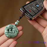 Green Jade Pixiu Keychain Phone Charm Car Bag Accessory