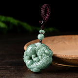 Green Jade Pixiu Keychain Phone Charm Car Bag Accessory