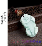Burmese Jade Pixiu Keychain Green Emerald Phone Charm for Men Bag Car