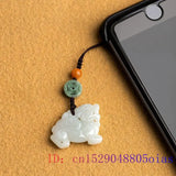Burmese Jade Pixiu Keychain Phone Charm Keychains Jadeite Emerald