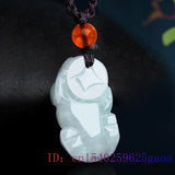 Burmese Jade Pixiu Pendant Necklace Natural Emerald Amulet Gemstone
