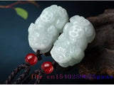 Burmese Jade Pixiu Pendant Necklace Natural Emerald Amulet Gemstone