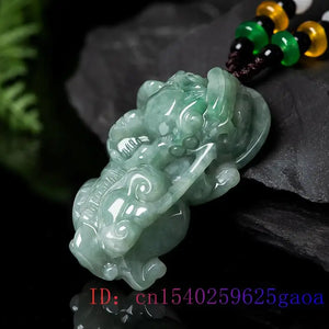 Burmese Jade Pixiu Pendant Green Necklace Jadeite