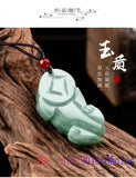 Burmese Jade Pixiu Pendant Green Jadeite Amulet Choker