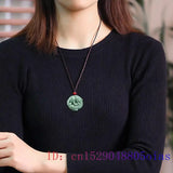 Burmese Jade Pixiu Pendant Gift Emerald Green Jewelry Natural Necklace