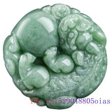 Burmese Jade Pixiu Pendant Gift Emerald Green Jewelry Natural Necklace
