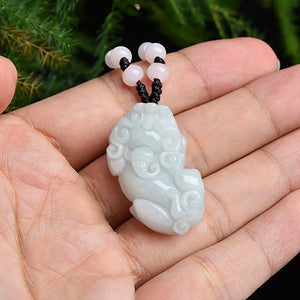 Burmese Jade Pixiu Pendant Jadeite Necklace Men Emerald Jewelry