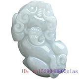 Burmese Jade Pixiu Pendant Jadeite Necklace Men Emerald Jewelry