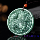 Burmese Jade Qilin Pendant Green Necklace Men