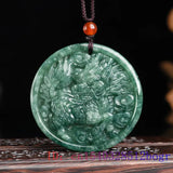 Burmese Jade Qilin Pendant Green Necklace Men