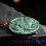 Burmese Jade Qilin Pendant Green Necklace Men
