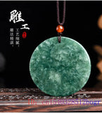 Burmese Jade Qilin Pendant Green Necklace Men