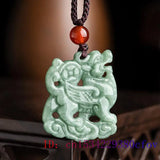 Burmese Jade Qilin Pendant Necklace Jewelry Amulet