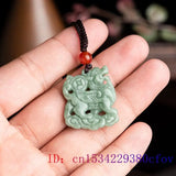 Burmese Jade Qilin Pendant Necklace Jewelry Amulet