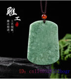 Burmese Jade Tiger Pendant Green Natural Emerald Charms Necklace