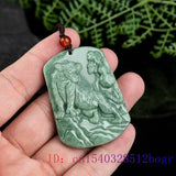 Burmese Jade Tiger Pendant Green Natural Emerald Charms Necklace