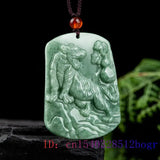 Burmese Jade Tiger Pendant Green Natural Emerald Charms Necklace