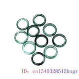 Burmese Jadeite Ring Natural Green Amulets Jewelry Charms Stone Talismans