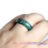 Burmese Jadeite Ring Natural Green Amulets Jewelry Charms Stone Talismans