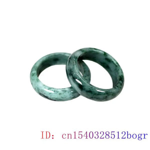 Burmese Jadeite Ring Natural Green Amulets Jewelry Charms Stone Talismans