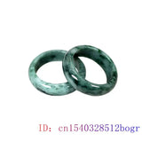 Burmese Jadeite Ring Natural Green Amulets Jewelry Charms Stone Talismans