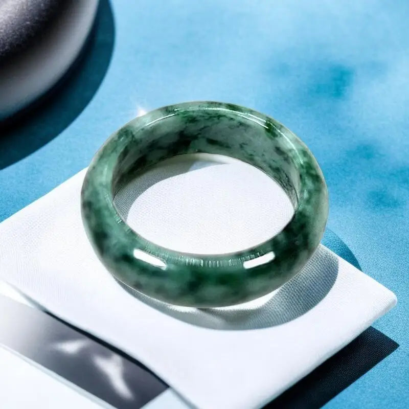 Burmese Jadeite Ring Green Jade Natural Gemstone Charms Women Jewelry
