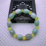 Burmese Natural Jade Bracelet Elastic Rope Emerald Bracelet for Women