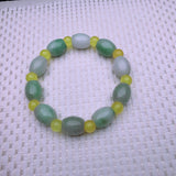 Burmese Natural Jade Bracelet Elastic Rope Emerald Bracelet for Women