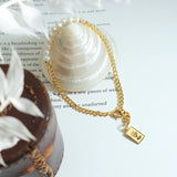 Cuban Chain Pearl Bracelets Stainless Steel Pendant Boho Jewelry