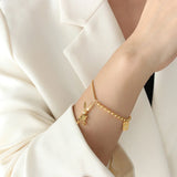 Hot Punk Style Mechanical Rabbit Square Pendant Bracelet for Women