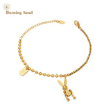 Hot Punk Style Mechanical Rabbit Square Pendant Bracelet for Women