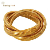 Gilded Three Layer Bracelet Snake Ring Elastic Bracelet