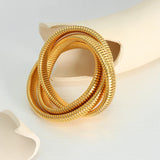 Gilded Three Layer Bracelet Snake Ring Elastic Bracelet