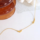Sand Love Heart Pendant Necklace 18K Plated Collar Jewelry