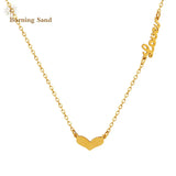Sand Love Heart Pendant Necklace 18K Plated Collar Jewelry
