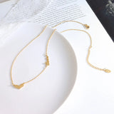 Sand Love Heart Pendant Necklace 18K Plated Collar Jewelry