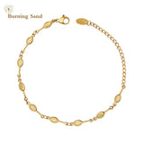 Burning Sand CZ Bracelet Women Tennis Racket Charm Stainless Steel Chain