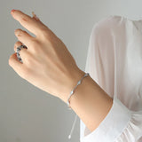 Burning Sand CZ Bracelet Women Tennis Racket Charm Stainless Steel Chain