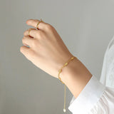 Burning Sand CZ Bracelet Women Tennis Racket Charm Stainless Steel Chain