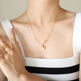 Metal Lock Titanium Steel Necklace Women's Pendant Collar
