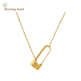 Metal Lock Titanium Steel Necklace Women's Pendant Collar