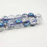 Burst Crystal tasbih beads with leather tassel, Muslim Rosary