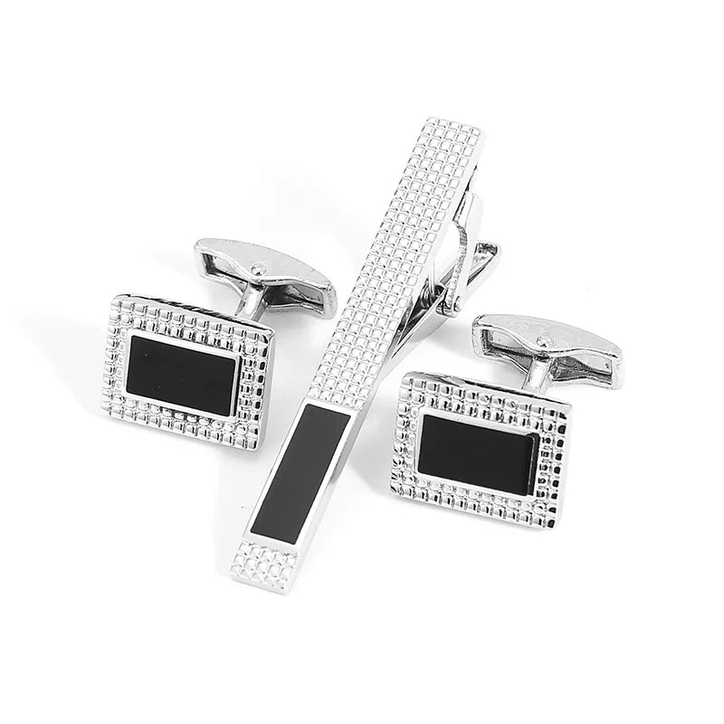 Men's Cufflinks Ties Clips Set for Wedding