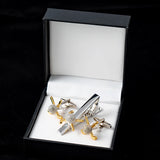 Business Golf Clubs Cufflinks and Tie Clips Set For Mens French Shirt