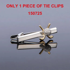 Business Golf Clubs Cufflinks and Tie Clips Set For Mens French Shirt