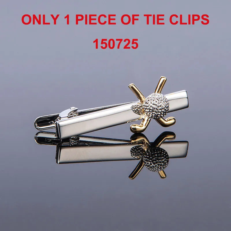 Business Golf Clubs Cufflinks and Tie Clips Set For Mens French Shirt