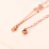 Butterfly 2-Layer Anklet Rose Titanium Steel 316L Stainless Charm Jewelry