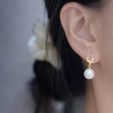 Butterfly 925 Silver Earrings Base for 10-11mm Pearls