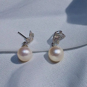 Butterfly 925 Silver Earring Settings for Pearls Agate Stones
